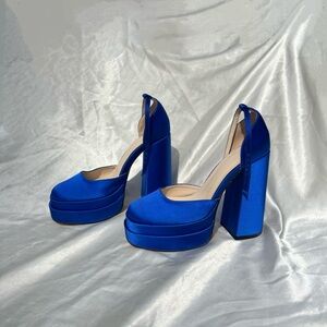 Royal Blue Platform US Women’s Size 8 Heels